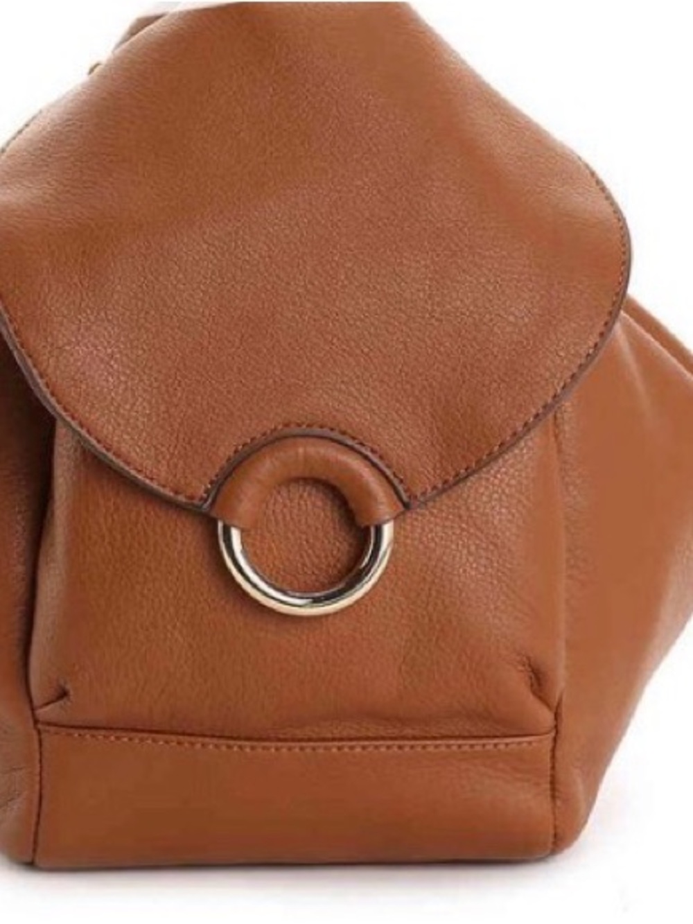 Vince Camuto • Cognac • Leather Backpack with Ring Detail • Med Size